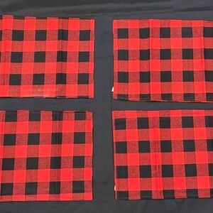 Red and Black Buffalo Check Placemats - Set of 4
